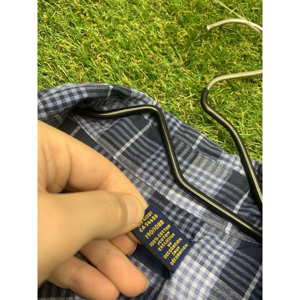 Polo Ralph Lauren Button Up Shirt Mens 2XL XXL Plaid Pony Long Sleeve Slim Fit